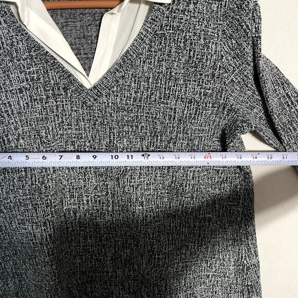Ann Taylor Factory Tweed V-Neck Faux Layered Top Sweater - Size L‎ - Picture 6 of 7